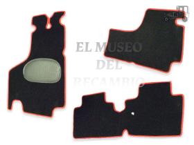 Juego alfombras de moqueta borde rojo Seat 600 (3 piezas) MUSEO