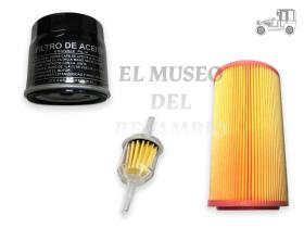 MUSEO JF600 - Juego filtros  gasolina, aire y aceite Seat 600 D, E, L