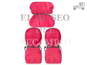 Juego fundas de asiento burdeos polipiel Seat 600 D-E-L Recambio
