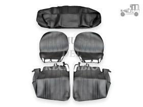 Juego fundas de asiento negras polipiel Seat 600 D-E-L MUSEO