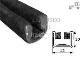 Guia cristal aritulada puerta Renault, Simca  13mm Recambio