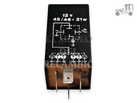 Relé intermitente 12V con doble detección de fallo .