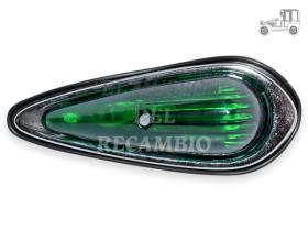 Piloto superior aleta lágrima verde universal 17.5 mm Iluminación