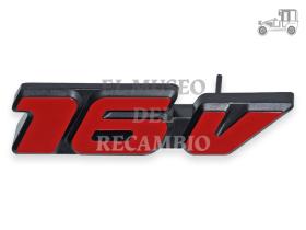 Anagrama 16V color rojo con grapa Seat Clásico