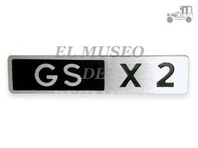 Anagrama adhesivo plateado metálico GS X2 Recambio