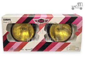 Juego de faros amarillos redondos con borde negro Faros y pilotos