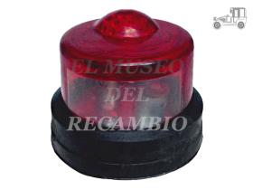 Piloto camión rojo con matrícula redondo goma universal Recambio