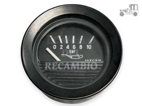 Reloj presión de aceite redondo marco negro Jaeger 12V Recambio