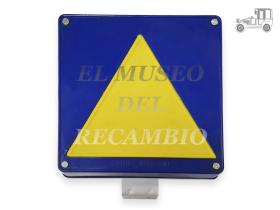 Placa triangular indicador de camión amarillo con fondo azul ACCESORIOS