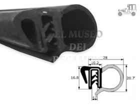 Goma contorno de puerta doble labio Peugeot Recambio