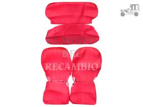 Juego fundas de asiento rojas polipiel Seat 600 D-E-L MUSEO