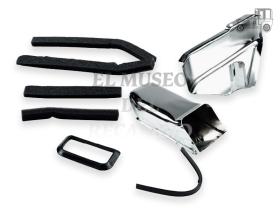 Kit 2 chapas y gomas cubre radiador detras campana cromo VW Recambio
