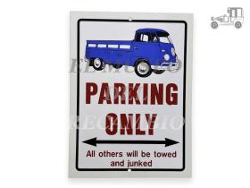 Placa PARKING ONLY Volkswagen Crewcab azul Recambio