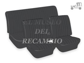 Juego 3 fundas de asiento vinilo trenzado negro Volkswagen Recambio