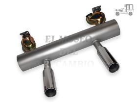 Silencioso sport Sebring clásico todo inox 2 super colas TUV Recambio