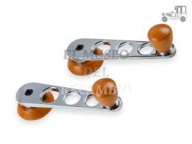 Kit 2 manillas elevalunas cromo madera Volkswagen 68- Recambio
