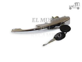 Tirador de puerta con llave, cromado. Recambio