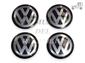 Juego 4 pegatinas de tapabujes logo VW Recambio