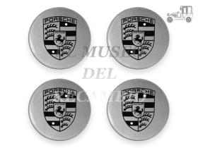 Juego 4 tapabujes logo Porsche gris y negro Recambio