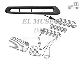 Tobera aire fresco izquierda negra Volkswagen Escarabajo Recambio