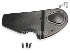 Cubierta de bisagra asiento izquierda negra de plástico VW Recambio