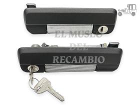 Juego de manecillas puerta negra cromada Seat 127 LS Clausor