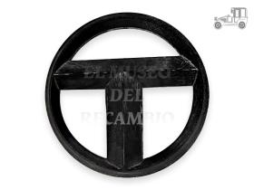 Anagrama "T" rejilla redondo negro .