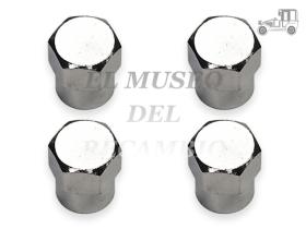 Juego 4 tapones de válvula de rueda cromados y hexagonales Recambio